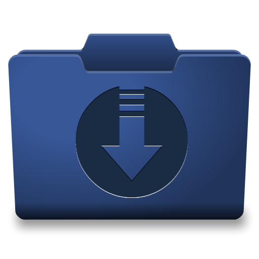 Blue Downloads Icon 512x512 png